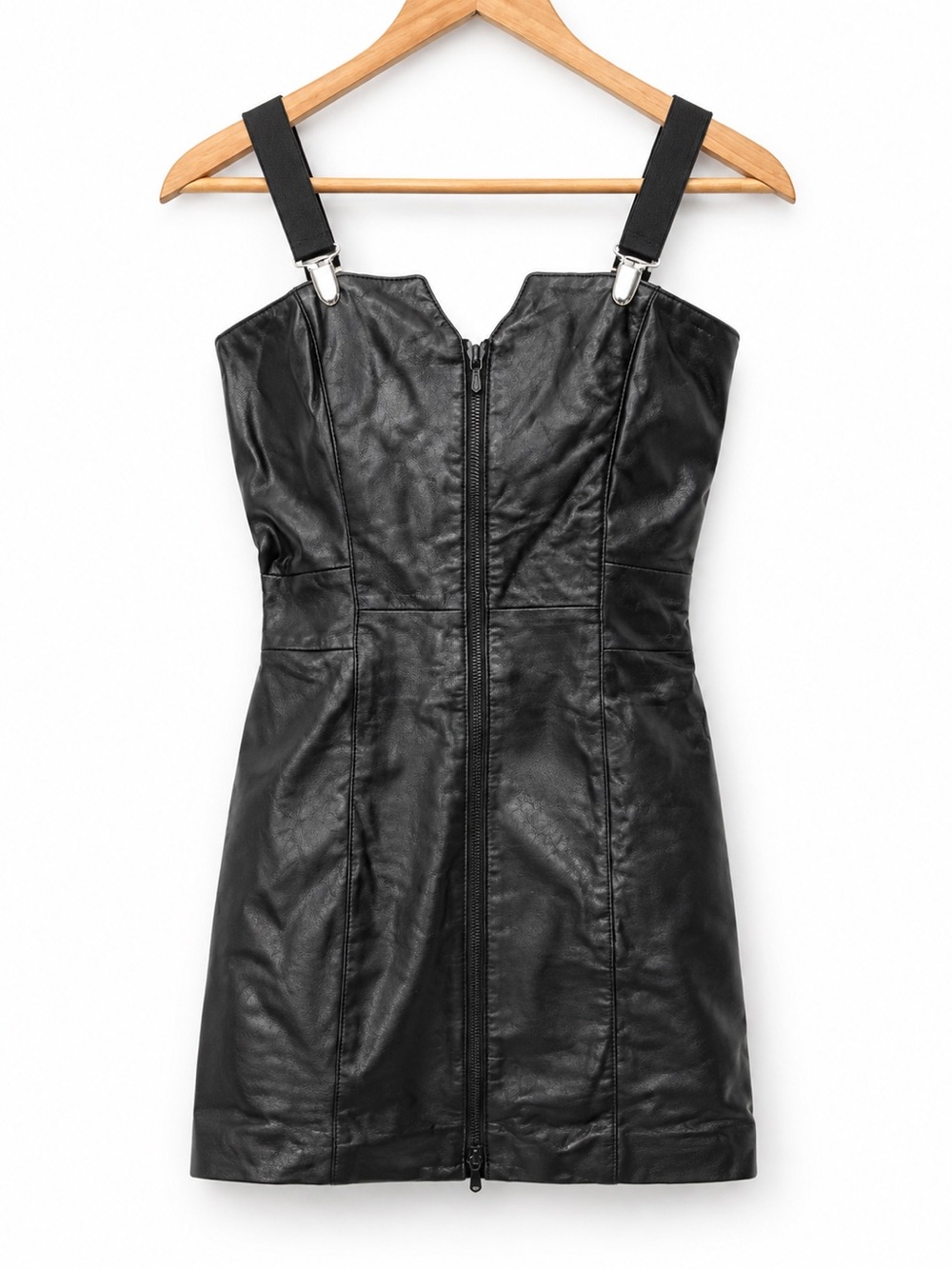 NWT West Coast Leather Black Leather Corset Mini Dress Size 2 Made USA